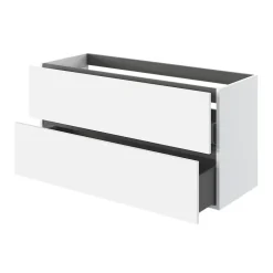 Meuble Sous-Vasque|GoodHome Meuble sous vasque 2 tiroirs sans poignées l.120 x H.60 x P.45 cm blanc mat Kentia