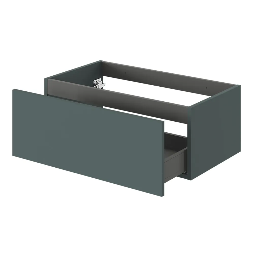 Meuble Sous-Vasque|GoodHome Meuble sous vasque 1 tiroir sans poignée l.80 x H.30 x P.45 cm vert forêt Kentia