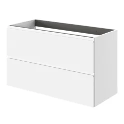 Meuble Sous-Vasque|GoodHome Meuble sous vasque 2 tiroirs avec poignées intégrées l.100 x H.60 x P.45 cm blanc mat Kentia