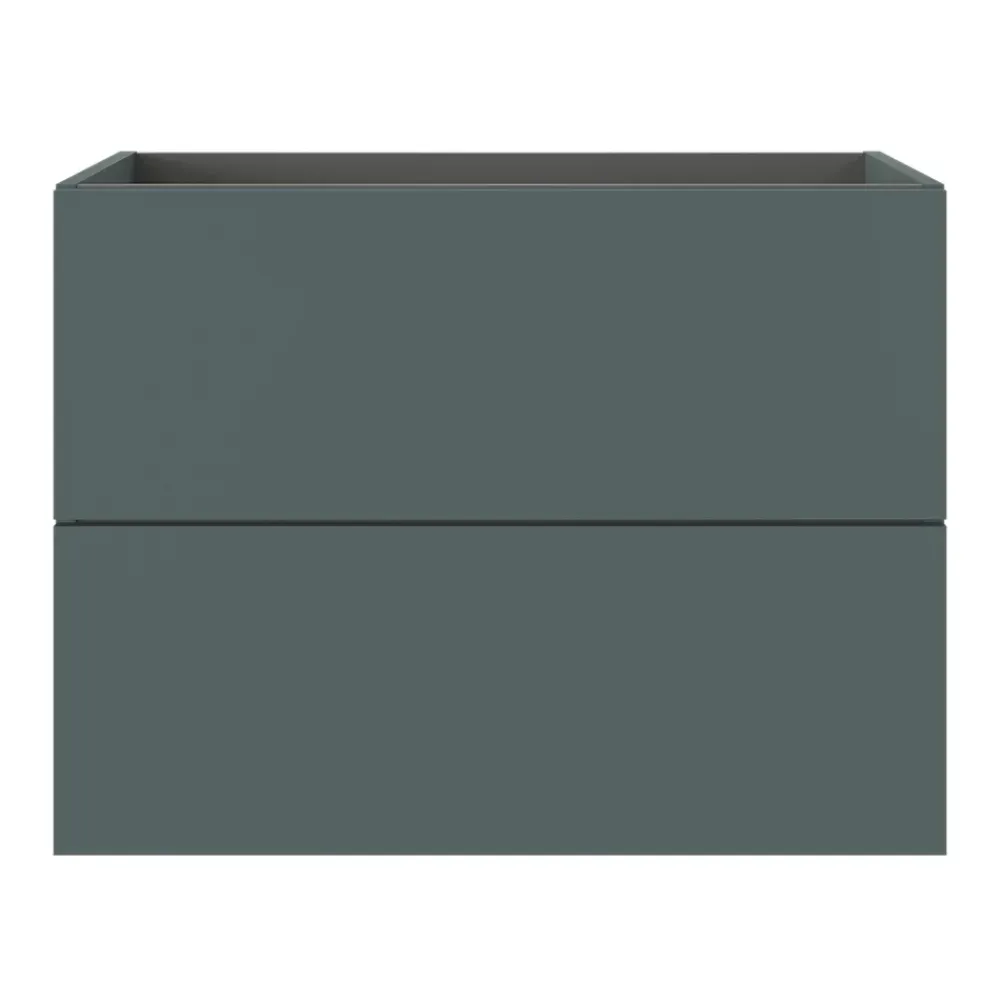 Meuble Sous-Vasque|GoodHome Meuble sous vasque 2 tiroirs sans poignées l.80 x H.60 x P.45 cm vert forêt Kentia