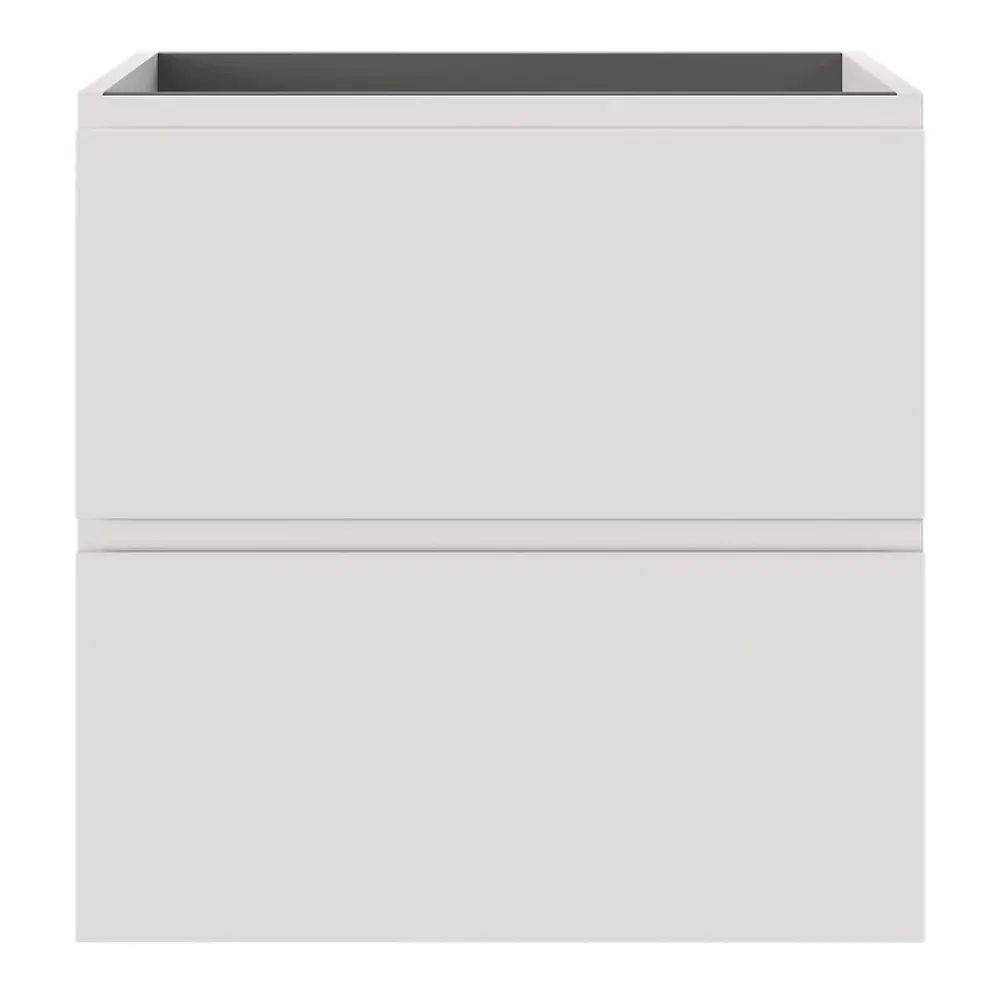 GoodHome Meuble sous vasque 2 tiroirs avec poignées intégrées l.60 x H.60 x P.45 cm beige cachemire Kentia