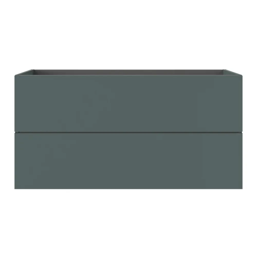 Meuble Sous-Vasque|GoodHome Meuble sous vasque 2 tiroirs sans poignées l.120 x H.60 x P.45 cm vert forêt Kentia