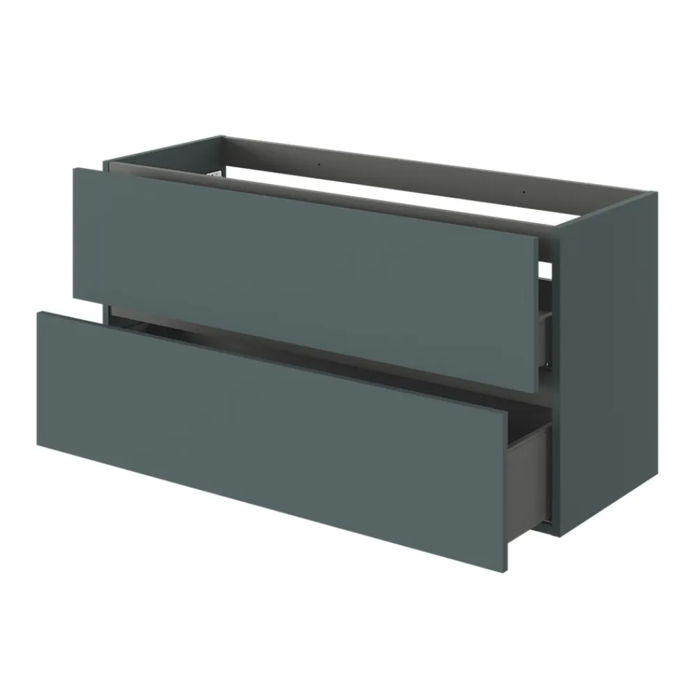 Meuble Sous-Vasque|GoodHome Meuble sous vasque 2 tiroirs sans poignées l.120 x H.60 x P.45 cm vert forêt Kentia