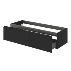 Meuble Sous-Vasque|GoodHome Meuble sous vasque 1 tiroir avec poignée intégrée l.120 x H.30 x P.45 cm noir mat Kentia