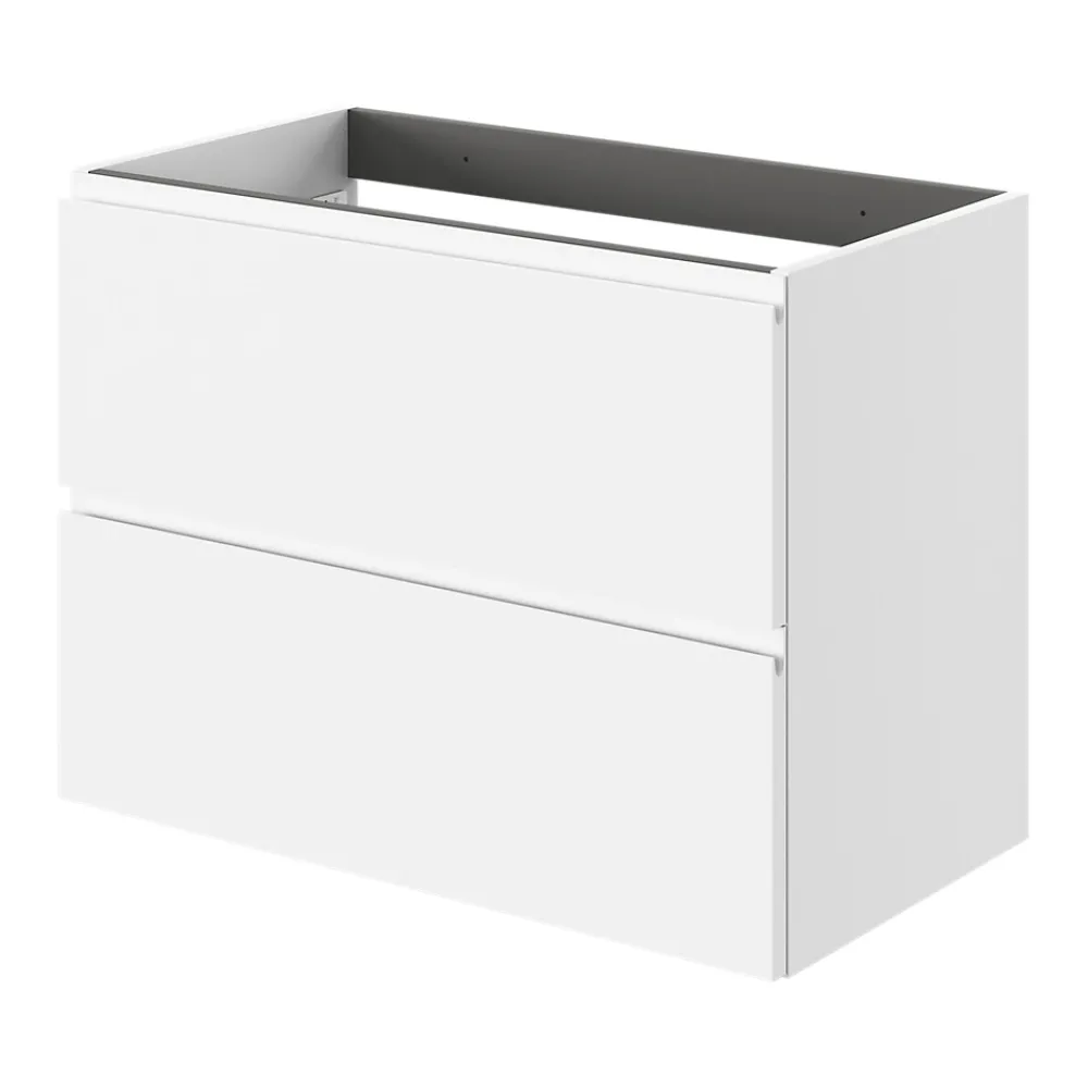 Meuble Sous-Vasque|GoodHome Meuble sous vasque 2 tiroirs avec poignées intégrées l.80 x H.60 x P.45 cm blanc mat Kentia
