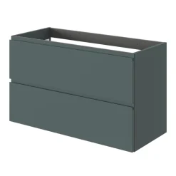 GoodHome Meuble sous vasque 2 tiroirs avec poignées intégrées l.100 x H.60 x P.45 cm vert forêt Kentia