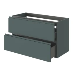 GoodHome Meuble sous vasque 2 tiroirs avec poignées intégrées l.100 x H.60 x P.45 cm vert forêt Kentia