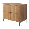 Meuble Vasque|Furnidea Meuble sous vasque avec plan sur pieds FLOW chêne craft 80 cm