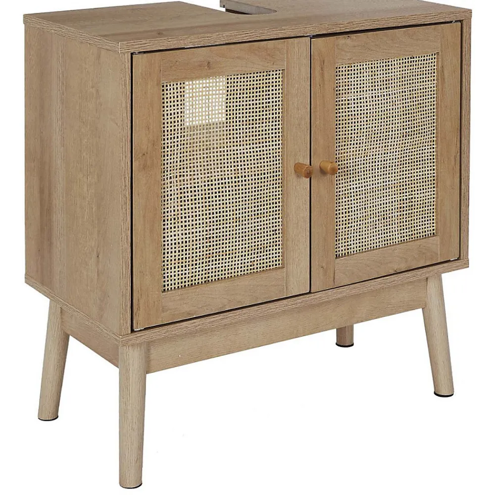 Meuble Sous Lavabo|The Home Deco Factory Meuble sous vasque cannage et bois Bali