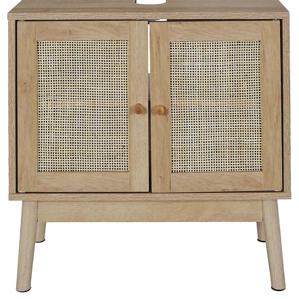 Meuble Sous Lavabo|The Home Deco Factory Meuble sous vasque cannage et bois Bali