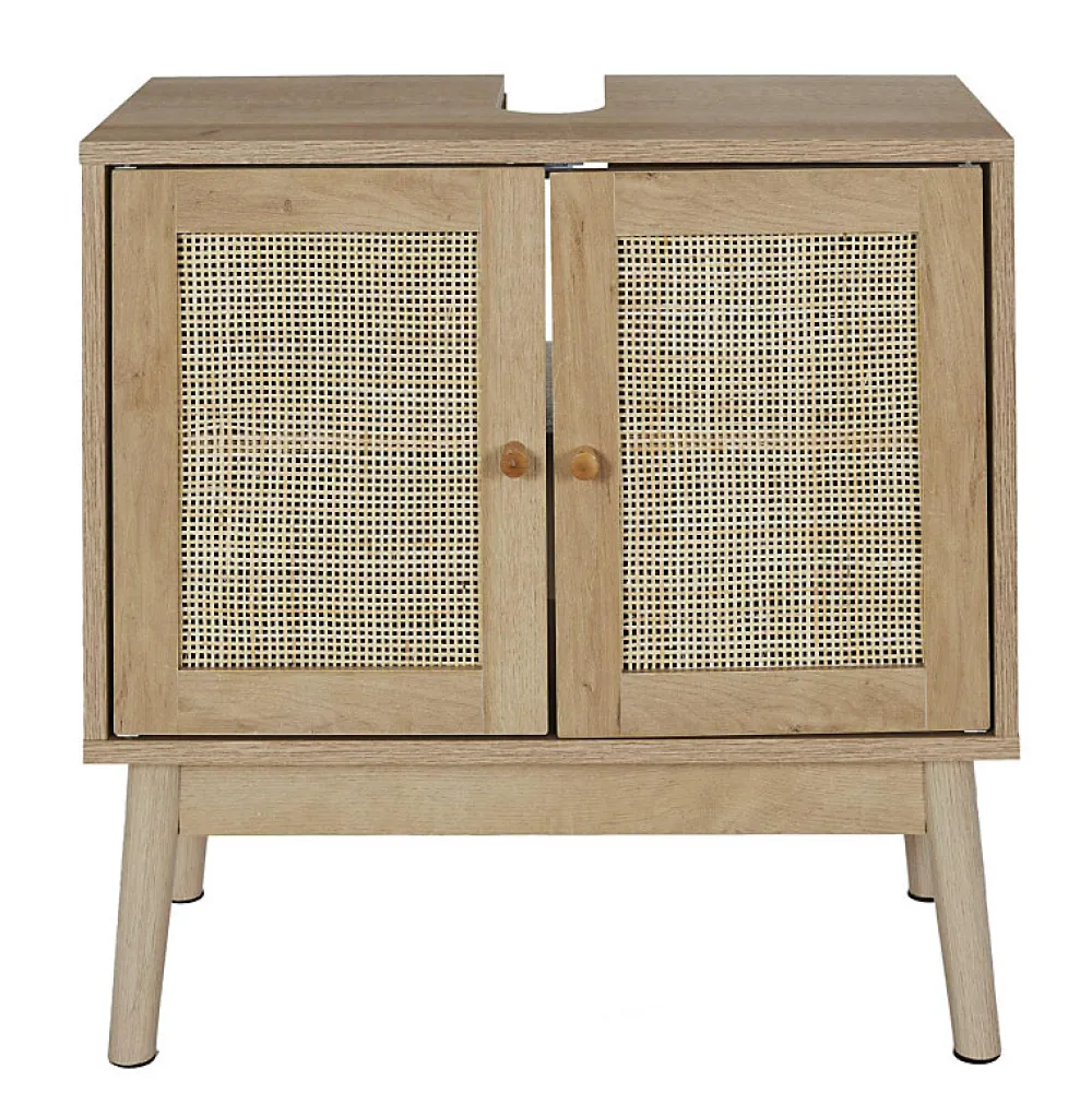 Meuble Sous Lavabo|The Home Deco Factory Meuble sous vasque cannage et bois Bali