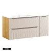 Otitec Meuble sous vasque de 120 cm - avec vasque à encastrer - 2 tiroirs - SEA BEIGE