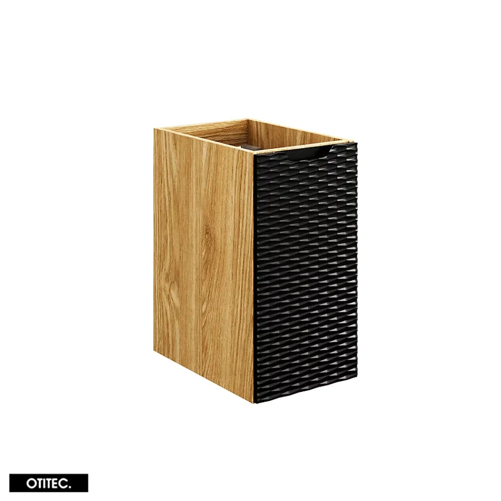 Meuble Sous Lavabo|Otitec Meuble sous vasque de 90 cm - avec plan - 3 portes - SEA BLACK