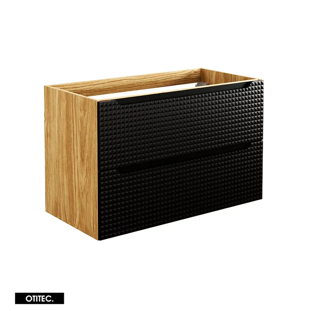 Meuble Sous Lavabo|Otitec Meuble sous vasque de 90 cm - avec vasque à encastrer - 2 tiroirs - SETTA