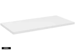 Otitec Meuble sous vasque de 80 cm - avec vasque à poser - avec plan - Cachemire Mat/Blanc - 2 portes - VOLTA CASHMERE