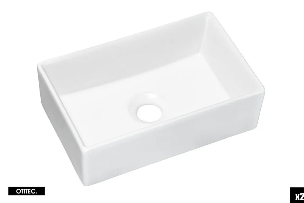 Meuble Sous Lavabo|Otitec Meuble sous vasque de 100 cm - avec 2 vasques à poser - avec plan - Noir/Oak - 4 tiroirs - VOLTA OAK