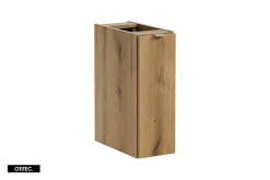 Otitec Meuble sous vasque de 140 cm - avec plan - Noir/Oak - 4 portes - VOLTA OAK