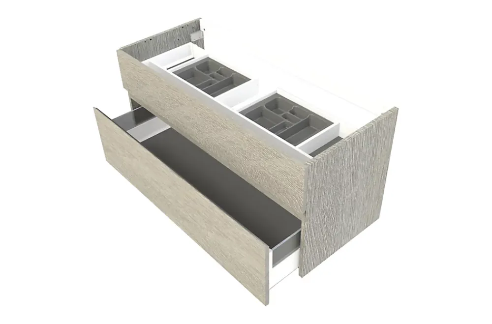 Cooke & Lewis Meuble sous vasque effet chêne clair l.120 cm 2 tiroirs, Calao