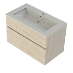 Cooke & Lewis Meuble sous vasque effet chêne l.90 x H.57 x P.50 cm 2 tiroirs, Calao