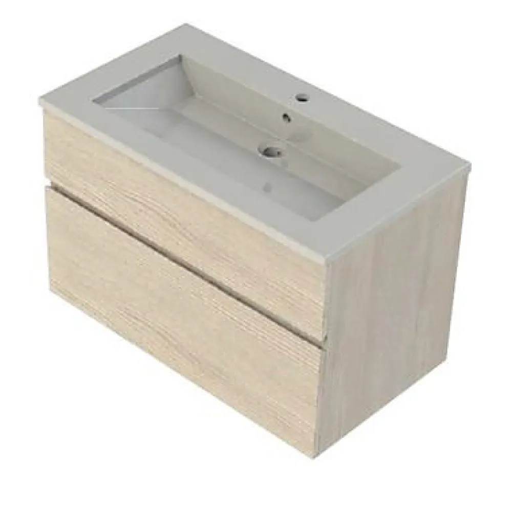 Cooke & Lewis Meuble sous vasque effet chêne l.90 x H.57 x P.50 cm 2 tiroirs, Calao