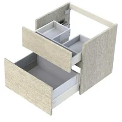 Meuble Buanderie|Meuble Sous-Vasque|Cooke & Lewis Meuble sous vasque effet chêne clair l.60 cm 2 tiroirs, Calao