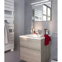 Meuble Buanderie|Meuble Sous-Vasque|Cooke & Lewis Meuble sous vasque effet chêne clair l.60 cm 2 tiroirs, Calao