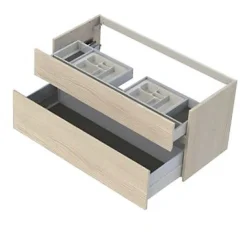 Cooke & Lewis Meuble sous vasque effet chêne l.120 cm 2 tiroirs, Calao