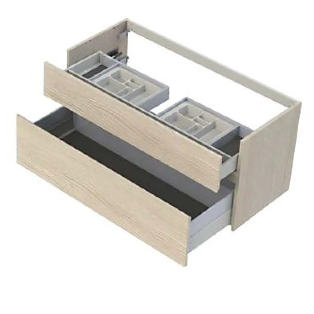Cooke & Lewis Meuble sous vasque effet chêne l.120 cm 2 tiroirs, Calao