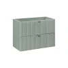 Meublorama Meuble sous vasque ELVINA 80 cm 2 tiroirs Vert sauge pastel Meuble suspendu