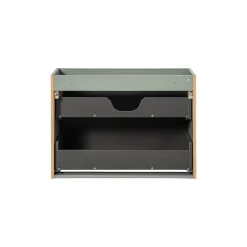 Meublorama Meuble sous vasque ELVINA 80 cm 2 tiroirs Vert sauge pastel Meuble suspendu