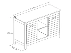 Meuble Sous-Vasque|Vente-unique Meuble sous vasque en bois d'acacia - 130 cm - PULUKAN