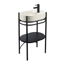 Meuble Buanderie|Homesight Meuble sous vasque en métal l.55 x H.89,5 x P.37,5 cm, Pao