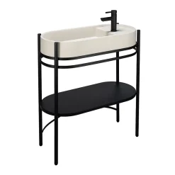 Homesight Meuble sous vasque en métal l.81 x H.89,5 x P.37,5 cm, Pao