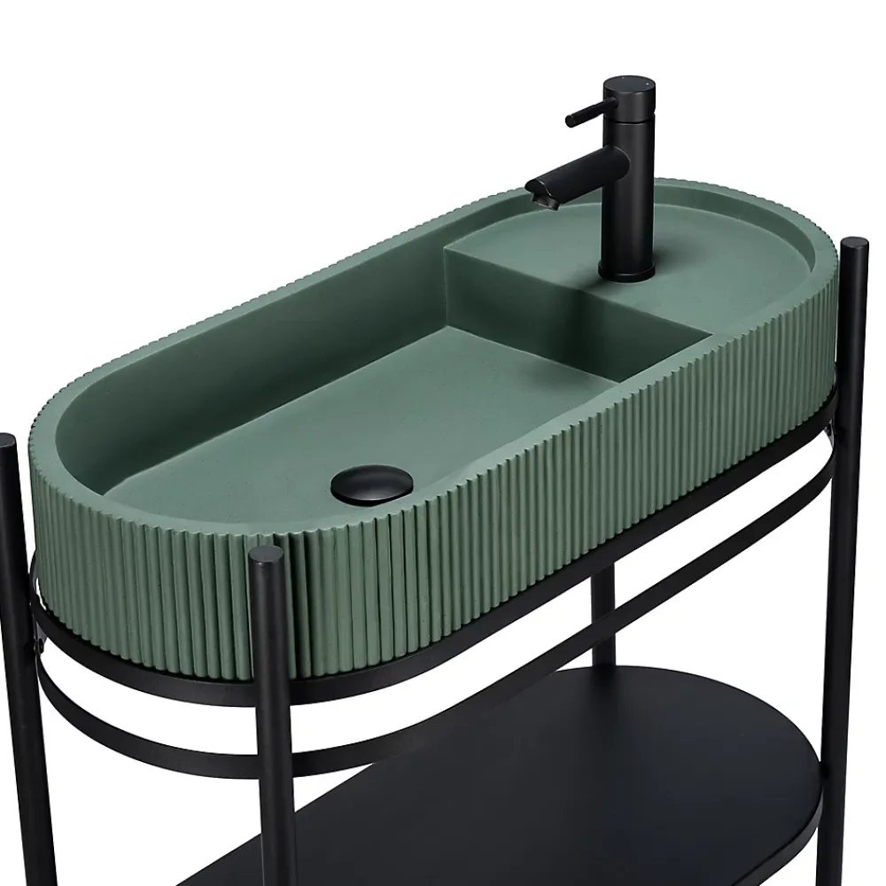 Homesight Meuble sous vasque en métal l.81 x H.89,5 x P.37,5 cm, Pao