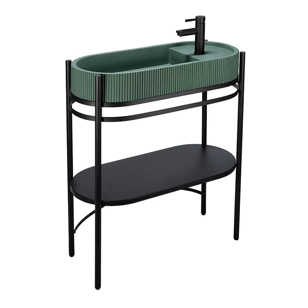 Homesight Meuble sous vasque en métal l.81 x H.89,5 x P.37,5 cm, Pao