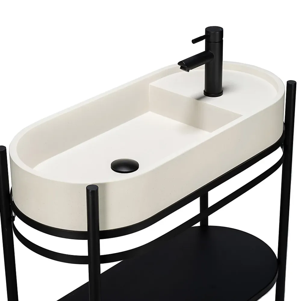 Homesight Meuble sous vasque en métal l.81 x H.89,5 x P.37,5 cm, Pao