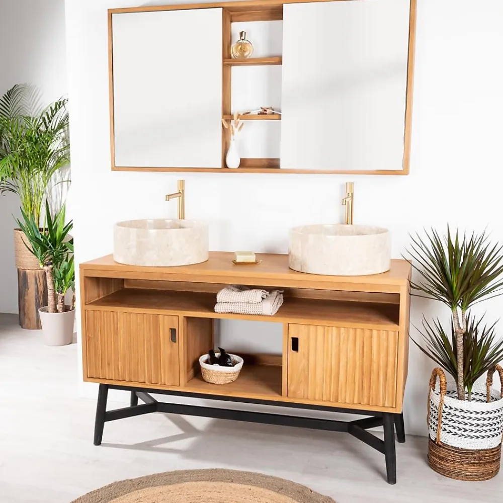 Wanda Collection Meuble sous vasque en teck Mya 130 cm