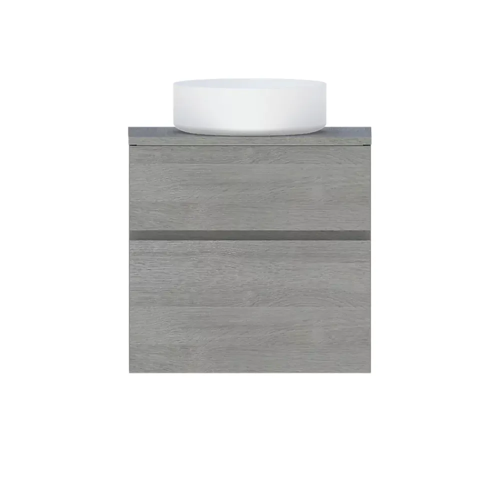 Cooke & Lewis Meuble sous vasque faible profondeur effet chêne clair l.60 cm 2 tiroirs, Calao