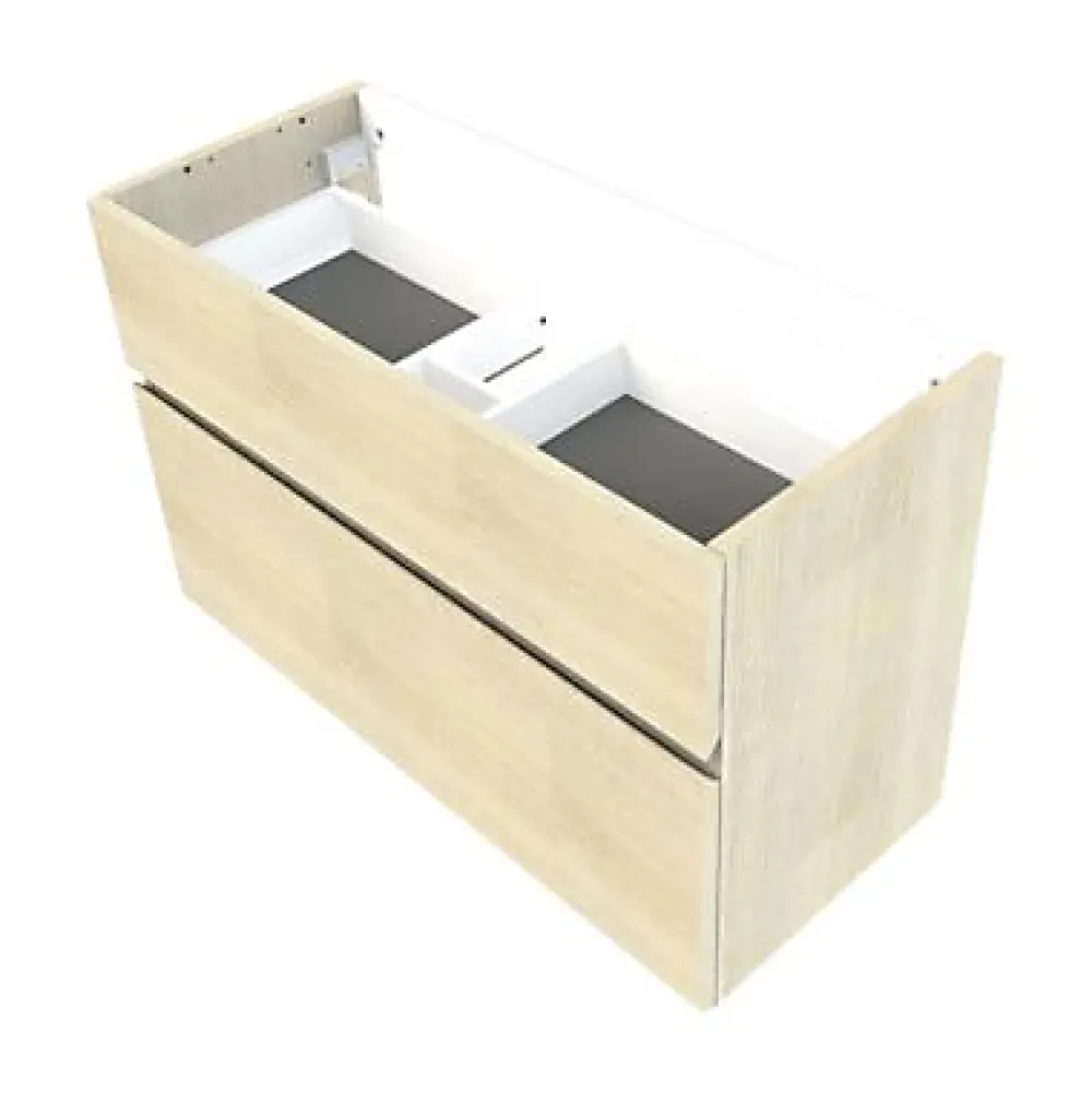 Meuble Buanderie|Meuble De Salle De Bains Faible Profondeur|Cooke & Lewis Meuble sous vasque faible profondeur effet chêne l.90 cm 2 tiroirs, Calao