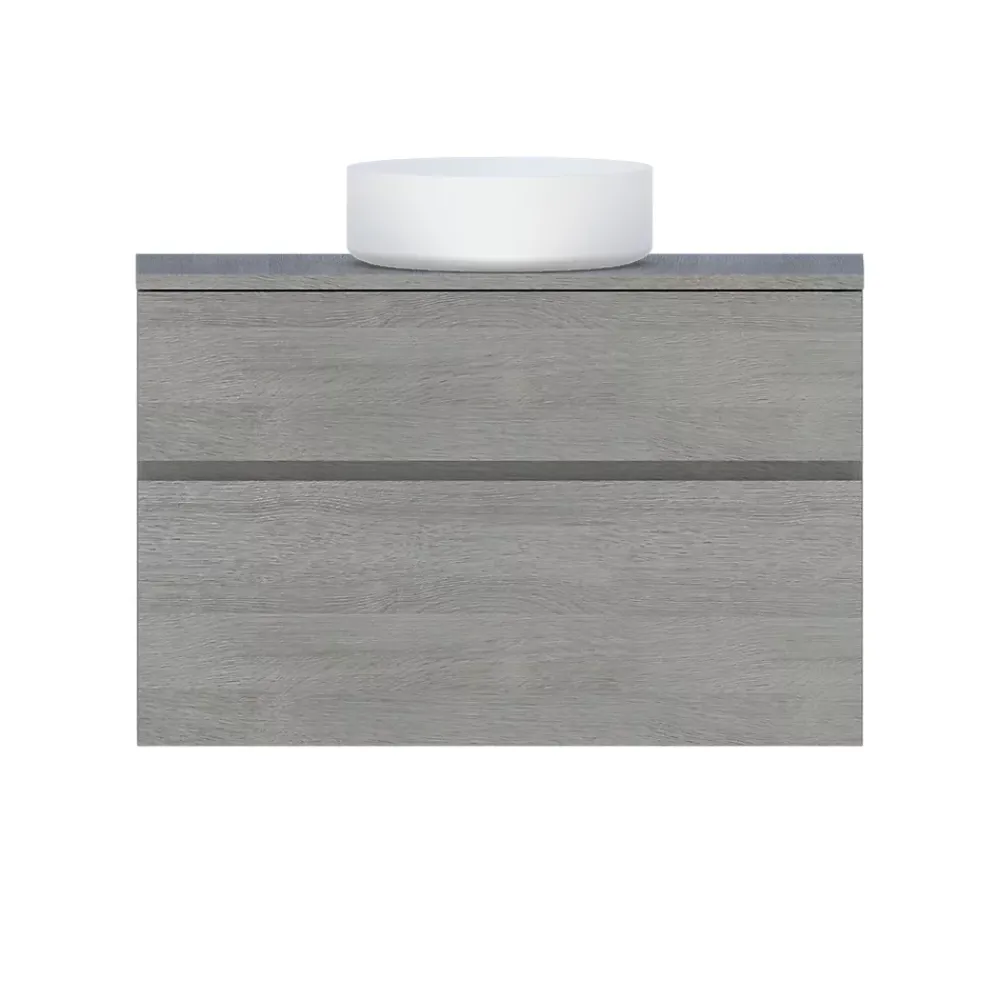 Cooke & Lewis Meuble sous vasque faible profondeur effet chêne clair l.90 cm 2 tiroirs, Calao