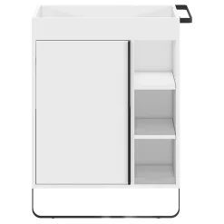 Meuble Buanderie|Meuble De Salle De Bains Faible Profondeur|GoodHome Meuble sous vasque faible profondeur à poser avec porte-serviettes blanc l.65 x H.82 x P.36 cm, Maza