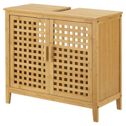 [En.Casa] Meuble sous vasque Ingmarsö avec 2 portes en bambou 60 x 67 x 30 cm en.casa