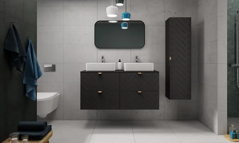 Meuble Sous-Vasque|Furnidea Meuble sous vasque MADIS NOIR 60 cm G