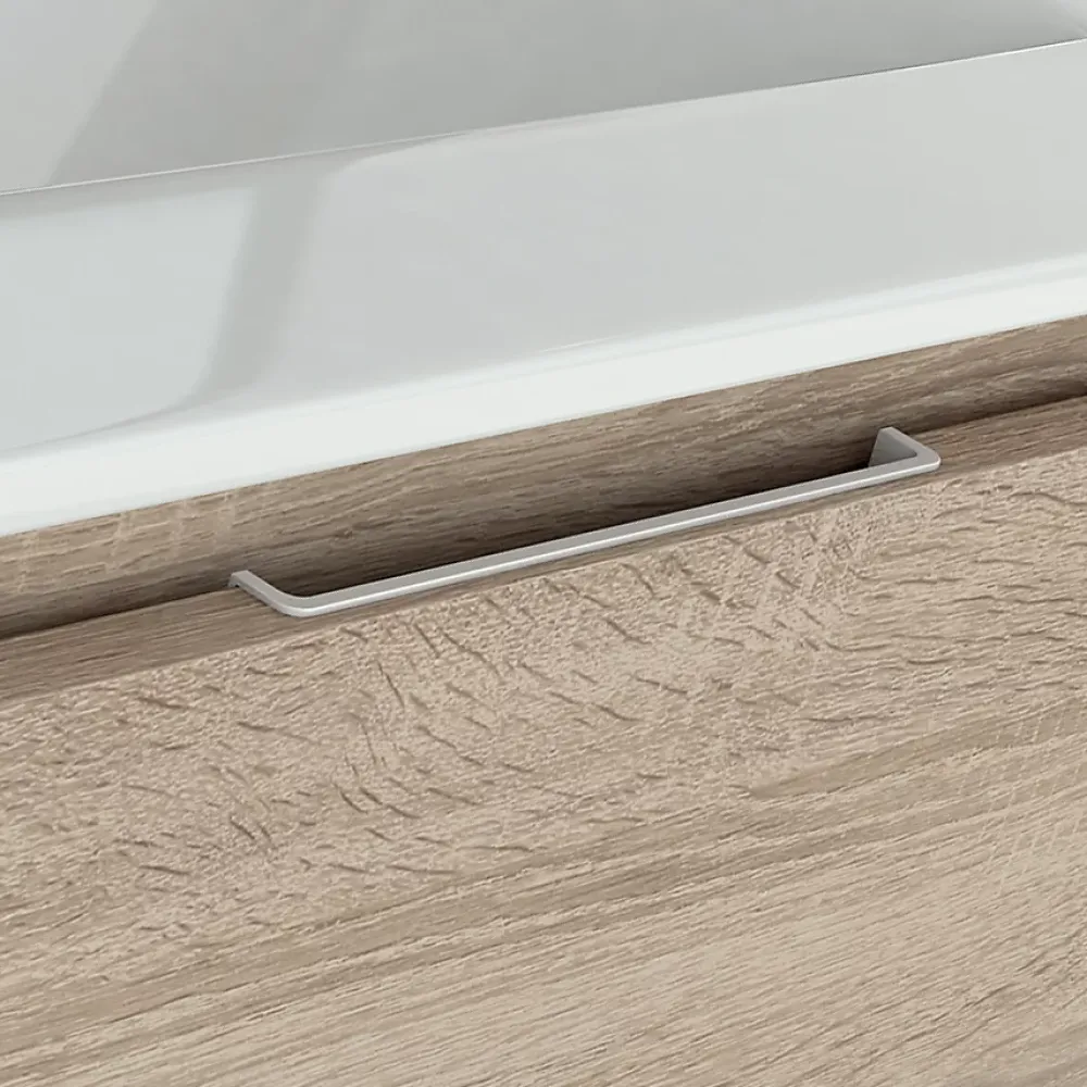 Cosyneo Meuble sous vasque seul, 3 tiroirs, 100cm, simple vasque - ciment (gris) - TIRIS