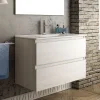Cosyneo Meuble sous vasque seul, 2 tiroirs, 80cm, simple vasque - hibernian (bois blanchi) - BALEA