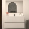 Meuble Sous Lavabo|Cosyneo Meuble sous vasque seul, 2 tiroirs, 100cm, simple vasque - blanc brillant - IDA