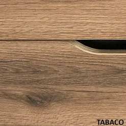 Cosyneo Meuble sous vasque seul, 3 tiroirs, 120cm, double vasque - tabaco (chêne foncé) - MATA