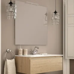 Meuble Sous Lavabo|Cosyneo Meuble sous vasque seul, 1 tiroir, 80cm, simple vasque - bambou (chêne clair) - PENA