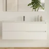 Meuble Sous Lavabo|Cosyneo Meuble sous vasque seul, 2 tiroirs, 120cm, simple vasque - blanc mat - LUNA