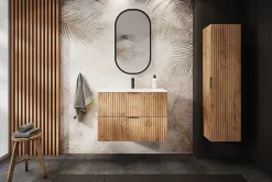 Meuble Sous Lavabo|Furnidea Meuble sous vasque sur pieds FLOW chêne craft 60 cm